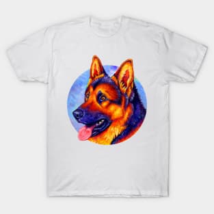 Courageous Partner Colorful German Shepherd Dog T-Shirt